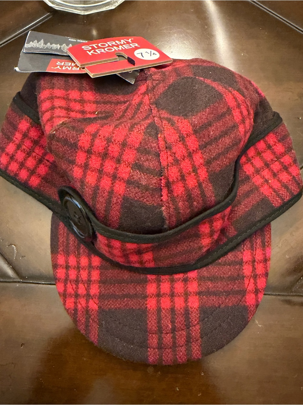 Stormy Kroger Red Plaid Wool Cap - Women’s Hat